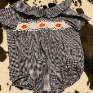 Sir John Smocked Pumpkin onesie size 12m